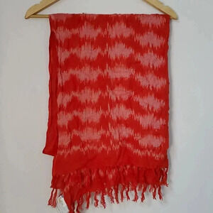 Noonday Collection Orange and White Scarf